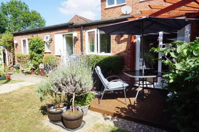 Decked patio area