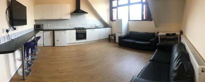 Bright, open-plan kitchen and living space...