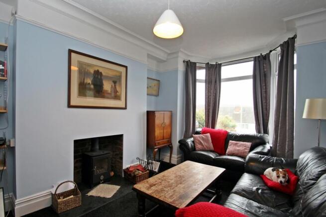 Living room with log