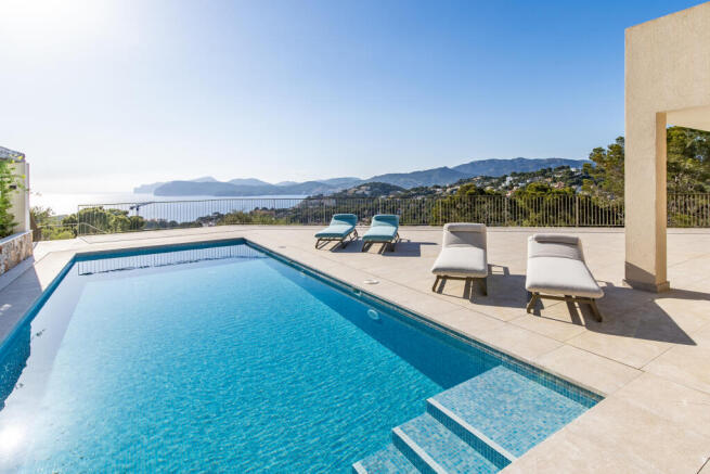 View from the terrace with pool
