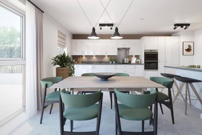 A sociable kitchen dining space for entertaining