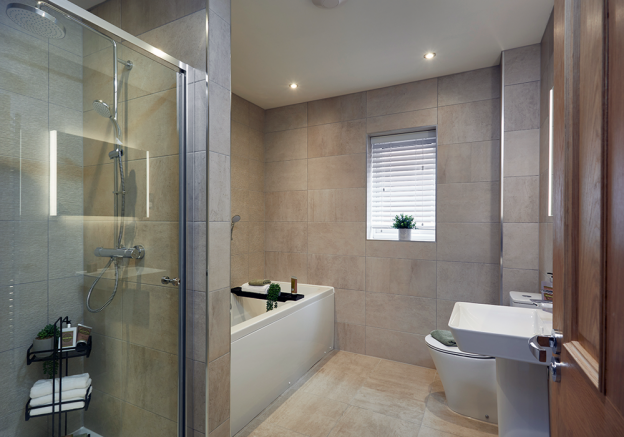 Large family bathroom with separate shower 