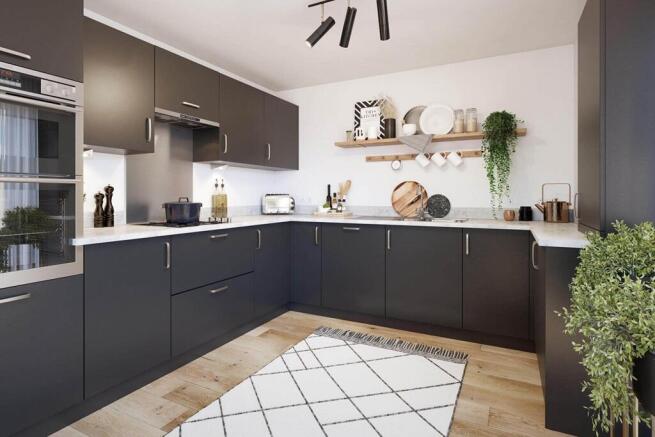 A brand new, modern kitchen is ready to go from the day you move in