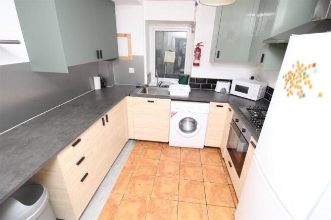 Modern kitchen with ample counter space...