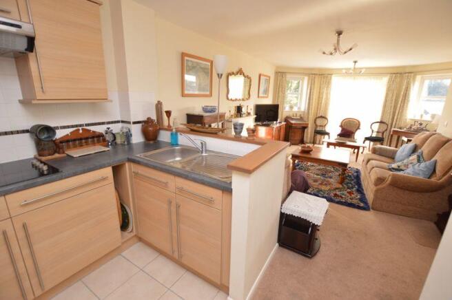 Open plan kitchen to lounge