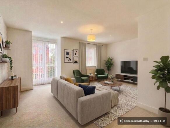 Living room virtually staged