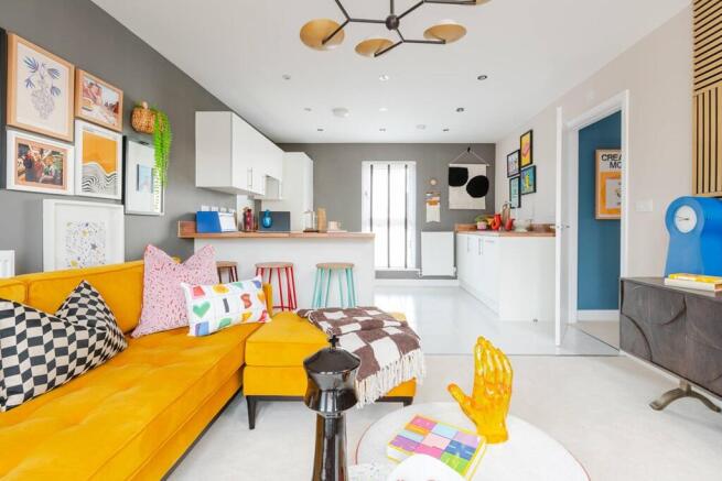 The juliet doors flood the room with natural light