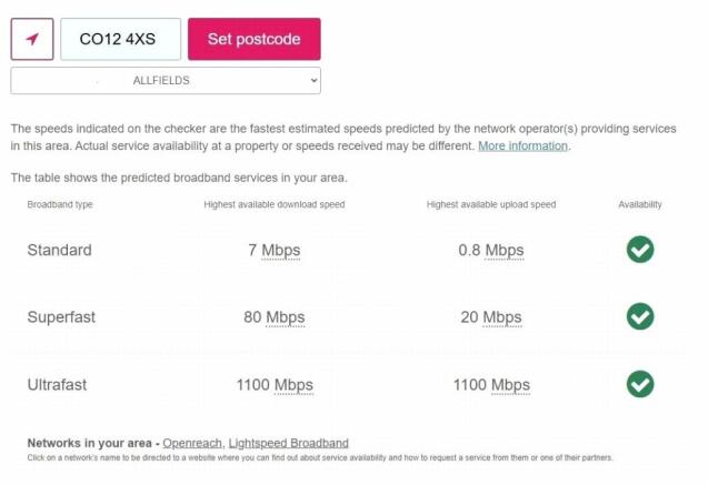 Broadband Speeds