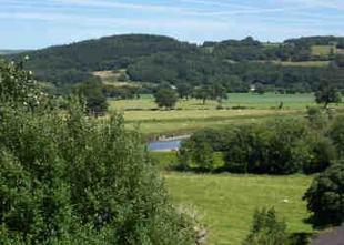 View over River Conwy to the Maenan Hills