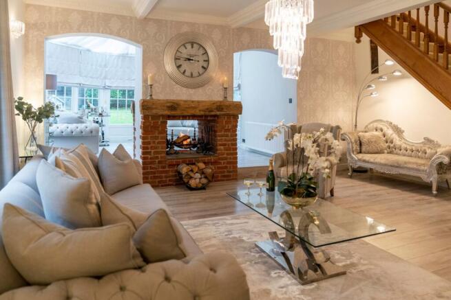 Family room connecting to the garden room