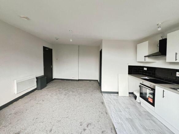 Living, kitchen and bedroom area