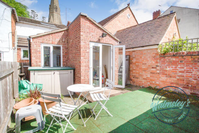 Rear gardens towards building