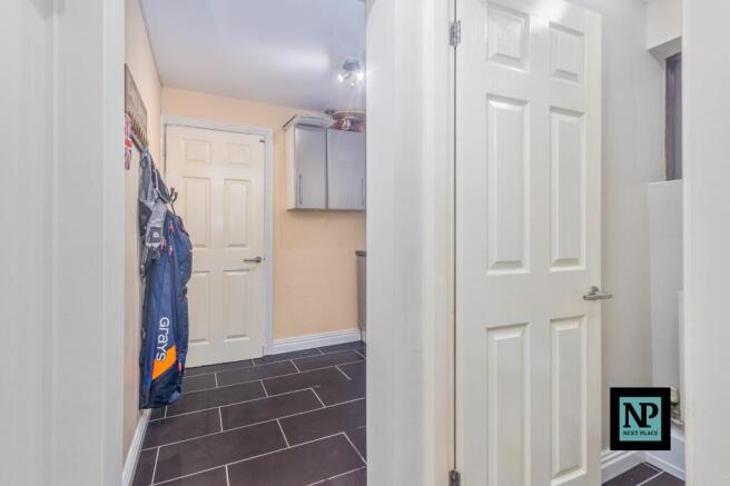 Utility room and storage area.