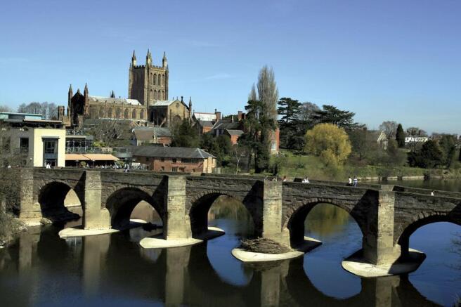 River Wye overlooking Hereford Cathedral