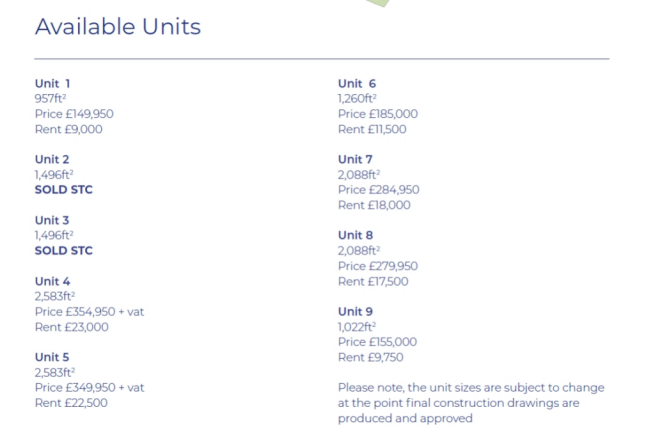 Pricing schedule 01.09.23