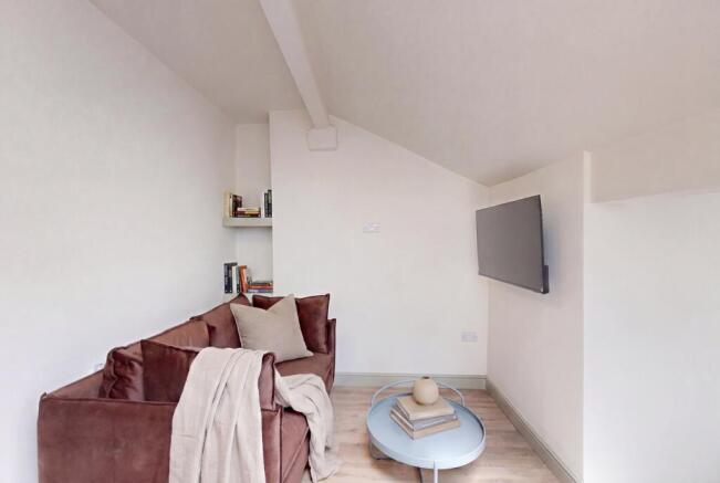 Cosy modern lounge with stylish leather sofa...
