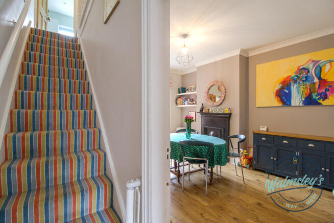 Staircase and rear reception room
