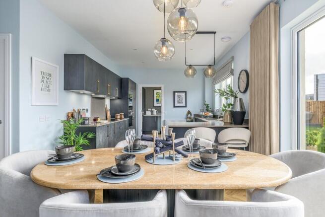 5 bedroom home for sale | kitchen, dining and family area | cala homes