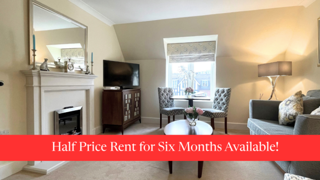 Living Room with Special Offer Banner