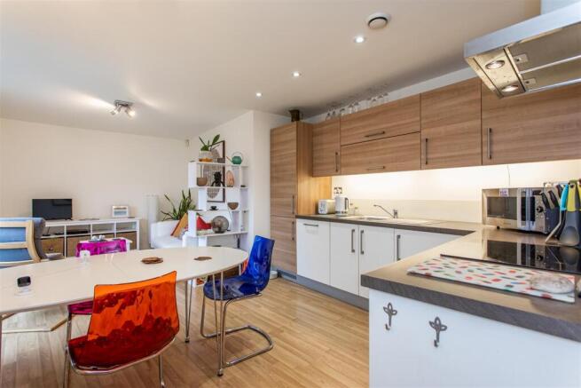 Open plan kitchen to reception