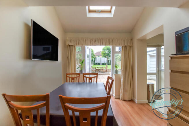 Dining room extension with patio doors & skylight_