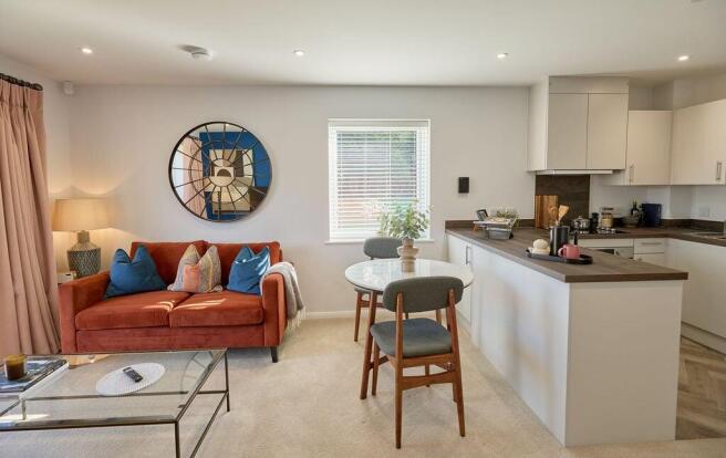 a living room with a couch and a table