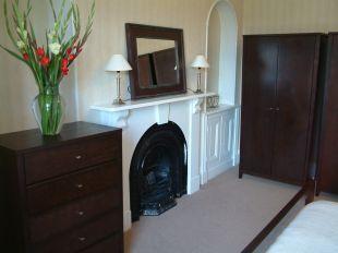 Fireplace in bedroom