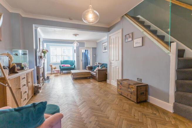 Stunning herringbone wood floor