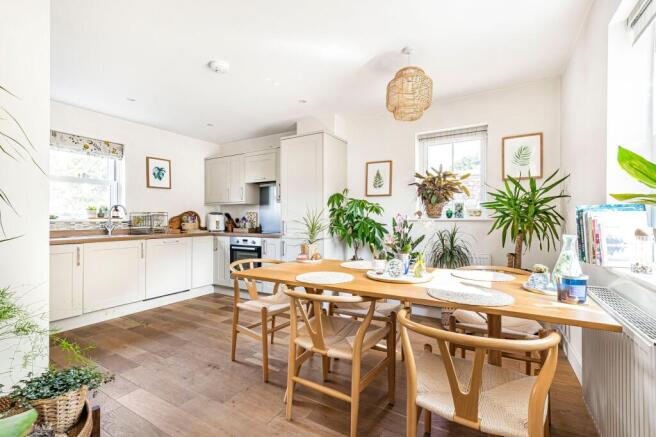 Dining area into kitchen