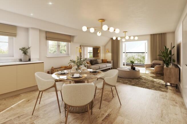 kitchen/living room in apartments for sale kings langley