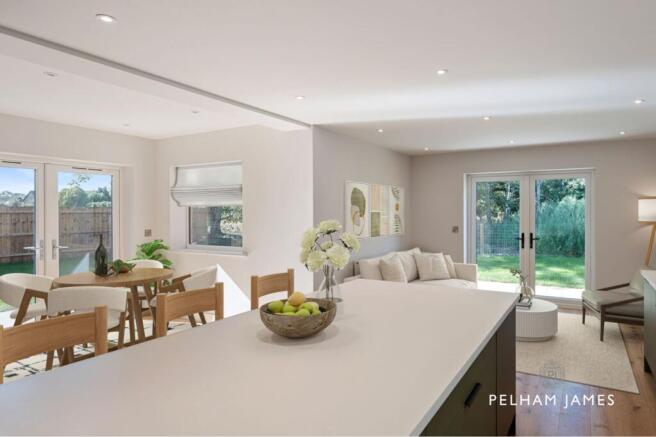 Kitchen / Family Living Area, Plot 7, Grove Grange, Newark (virtually staged)