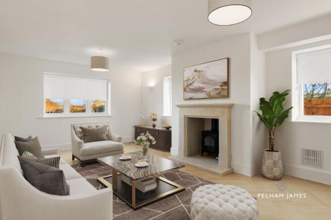 Sitting Room, Osprey House, Medbourne (virtually staged image)