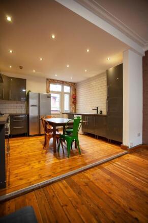 Modern kitchen with stylish dining area....