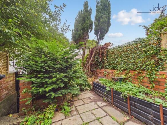 A Private Garden with Raised Terrace