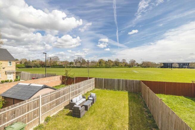 View across playing fields to the rear