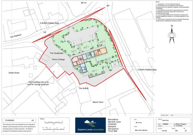 A3 Site or Block Plan - Amended - P.01 Block Plan.