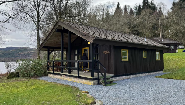 Exterior Of The Wood Lodge Overlooking Loch Tay