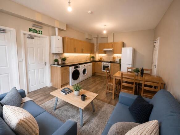 Bright open-plan living and kitchen area...