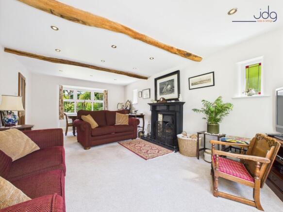 Cosy lounge with wood burner