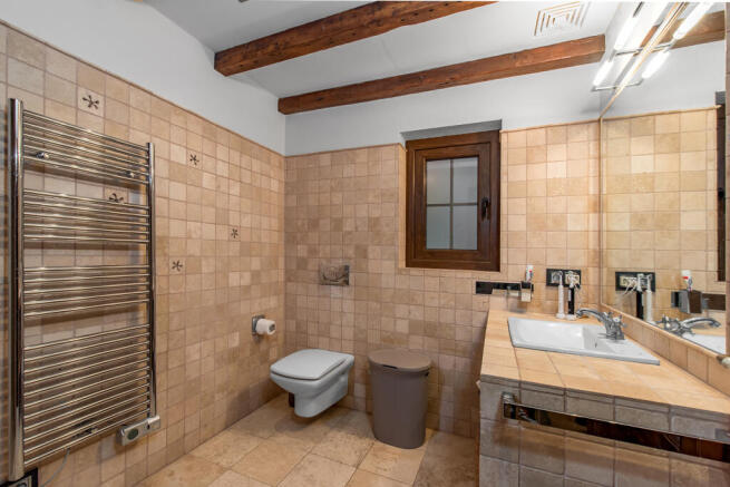 Elegant bathroom with natural stone