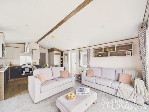 Willerby Malton Elite kitchen and lounge with mode
