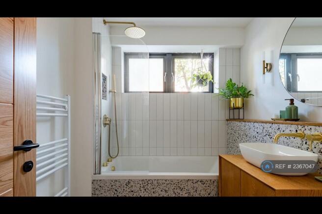 Mid Century Bathroom With Bath And Shower