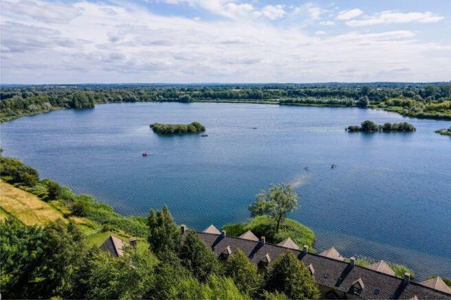 Aerial view from behind the property