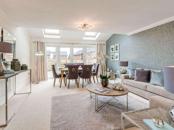 Living room with French doors to the outside