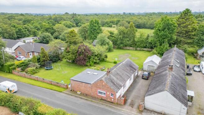 Aerial shot with land