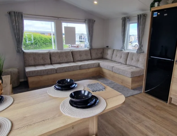 Bright Open Plan Lounge With Spacious Corner Seati