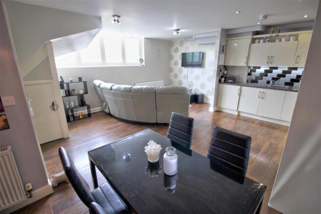 Open Plan Living Room with Kitchen and Dining room