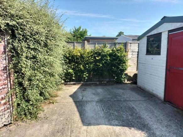 Rear parking and garage
