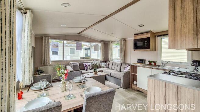Open plan living dining and kitchen area inside th
