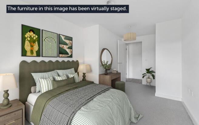 Plot 17 bedroom with virtual staging disclaimer -